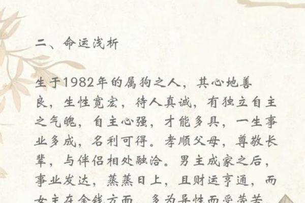 1982年出生的属狗人婚姻配对指南，哪些属相最合适