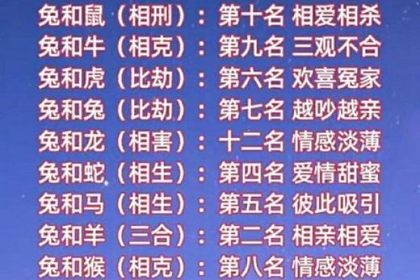 属兔的人婚姻配对指南，与哪些生肖结合能够幸福长久？