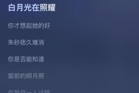 白月光和朱砂痣歌词全部 白月光和朱砂痣歌词完整版