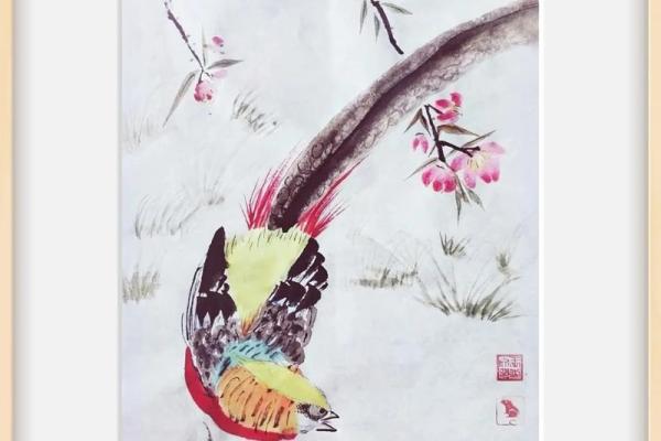 ‌满山花果红似锦 → 鸡‌（锦鸡翎艳，山花逊色）