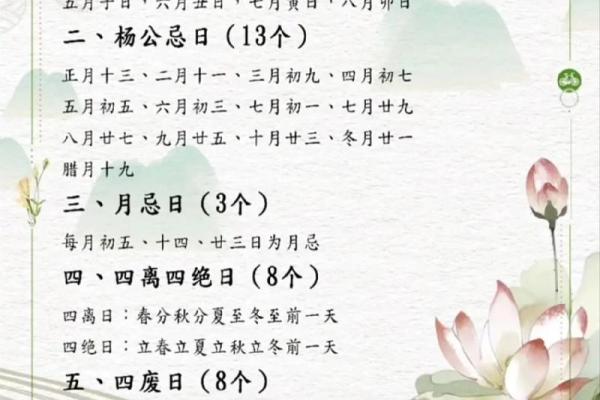 杨公忌日是哪些日子 杨公忌日是哪些日子2023
