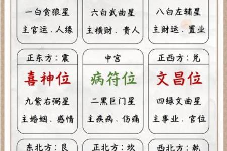 九宫飞星中每一宫分别代表什么生肖属性与年份