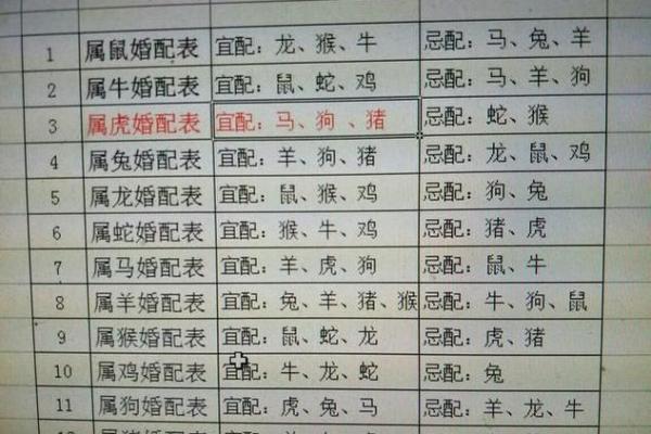 2002年属相婚配表 2002年婚配
