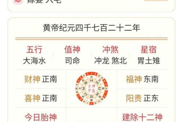 查询今天的老黄历生肖属相，了解当日吉凶时辰和冲煞方位