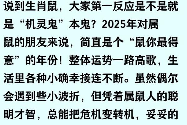 属鼠人2025年每月运程预测：事业财运感情健康全面解析