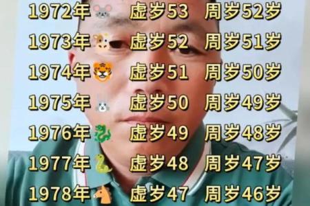 属鼠的人在2025年的虚岁和周岁分别是多少，有什么区别？