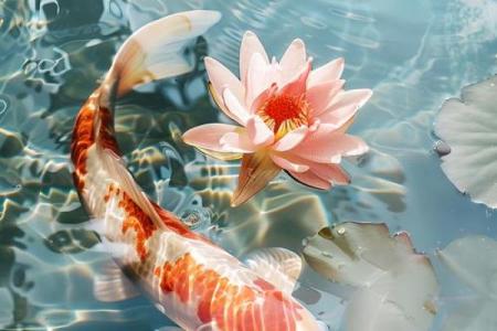 一只锦鲤 一只锦鲤追着另一条跑