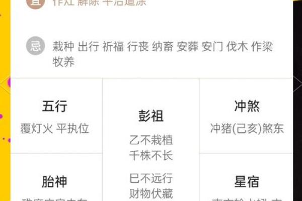 今日黄历查询宜忌事项，看看今天适合做什么和忌讳什么